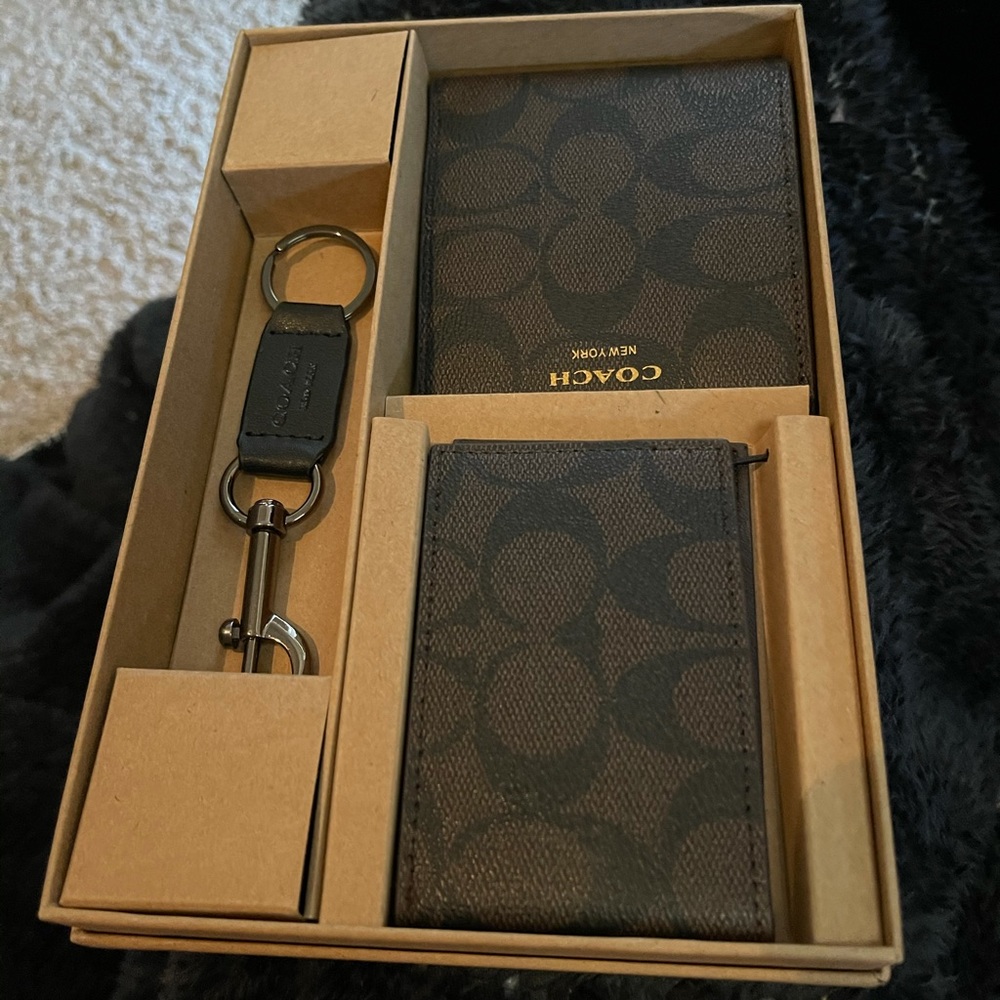 Mens Coach Wallet Set 3 Piece Set NIB